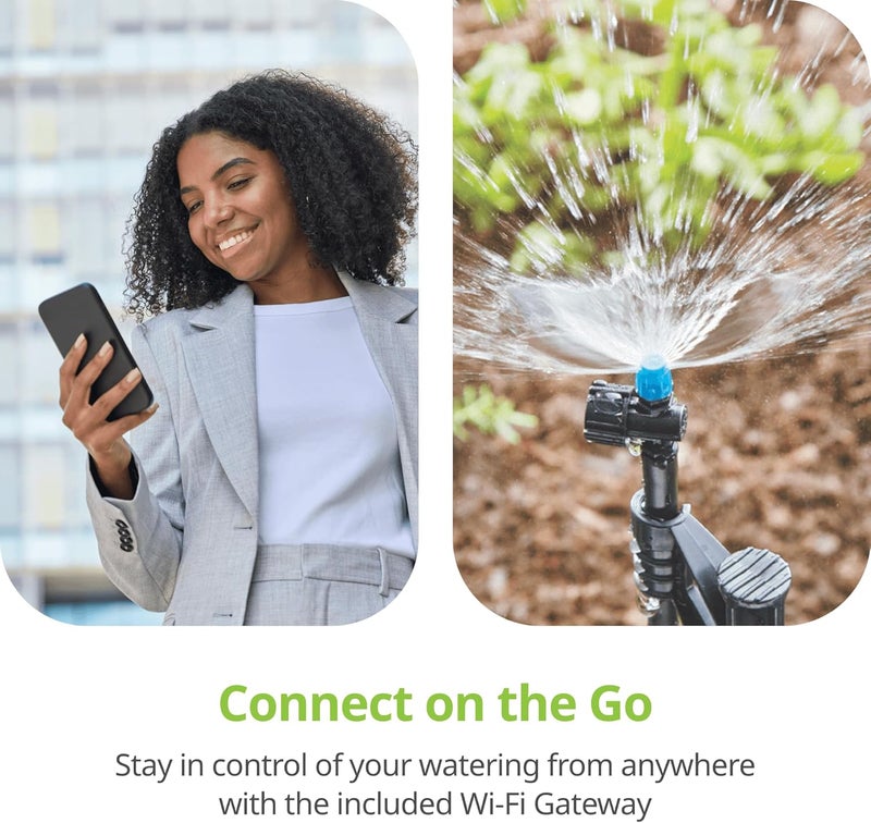 Raindrip R875CT Hose-End Smart Water Sprinkler Timer, Wi-Fi, Wireless Hose Faucet Bibb Timer for Garden, Drip Irrigation System Controller, Free App via 2.4 GHz Gateway Combo,GHT Compatible, Gray - Image 3